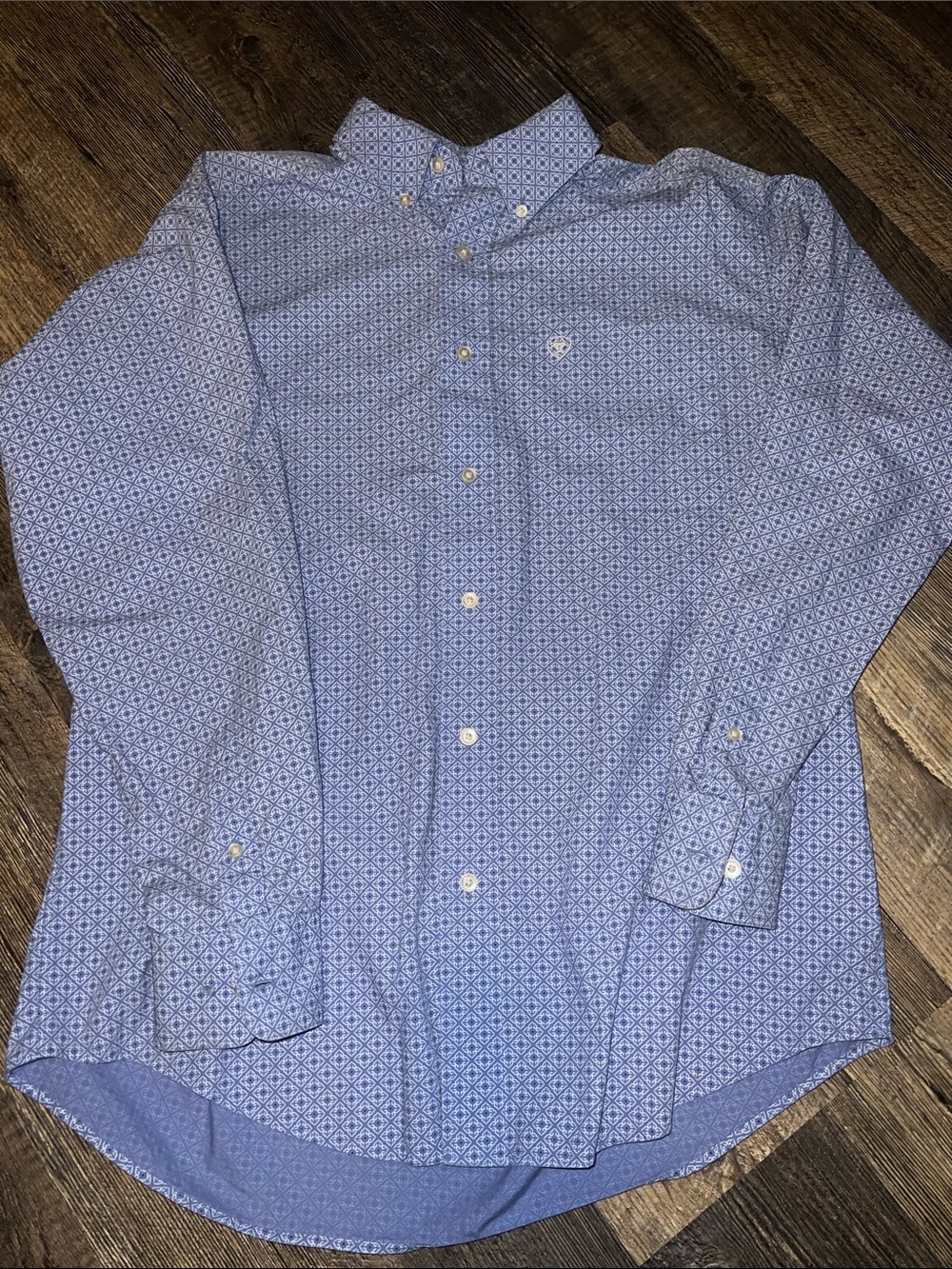 Men's Light Blue Ariat Button-Down  Shirt
